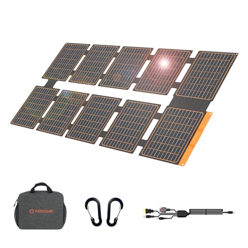 FlexSolar 100W 折り畳み式ソーラーパネル USB-C/USB-A/DC出力 太陽光 充電器...
