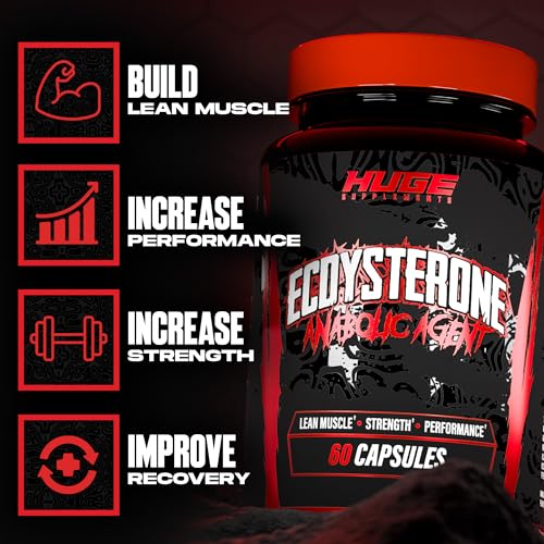 Image of Huge Supplements Ecdysterone Supplement, Natural Muscle Builder for Men, 1000mg Beta Ecdysterone Per Serving, Optimally Dosed, Superior Absorption, 98% Highest Purity Available