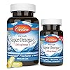 Carlson - Super Omega-3 Gems, 1200 mg Omega-3 Fatty Acids with EPA and DHA, Wild-Caught Norwegian Supplement, Sustainably Sourced Fish Oil Capsules, Omega 3 Supplements, 100+30 Softgels