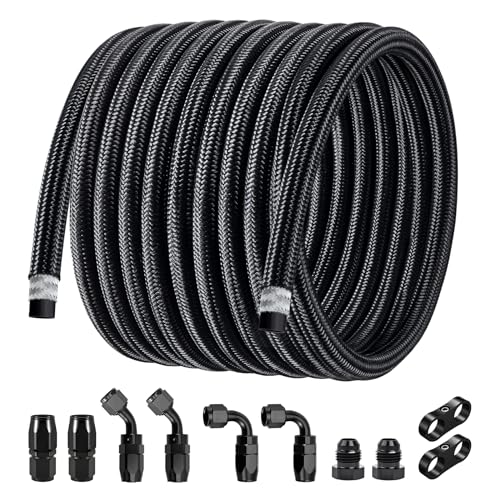 EVIL ENERGY 10AN Fuel Line Kit 10AN Hose Braided Fuel Line Hose Fitting Kit CPE Fuel Hose 10FT