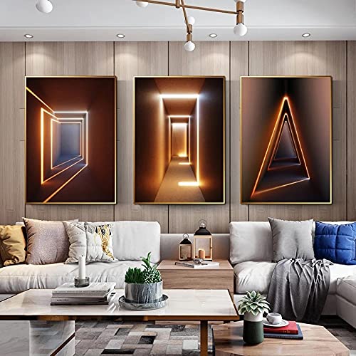 Impression style nordique abstrait pour transformer un mur vide en galerie d'art moderne 3 toiles