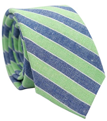 Image of BELLUNO Men's 2.5 inch Skinny Solid Cotton Linen Ties