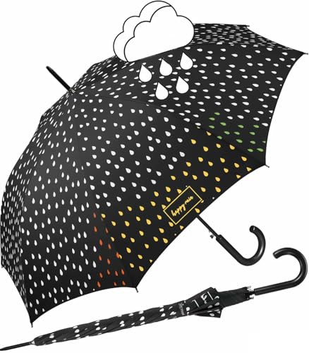 Happy Rain Long AC waterreactive Automatik Regenschirm Umbrella Schirm 41100 Farbwechsel bei Nässe