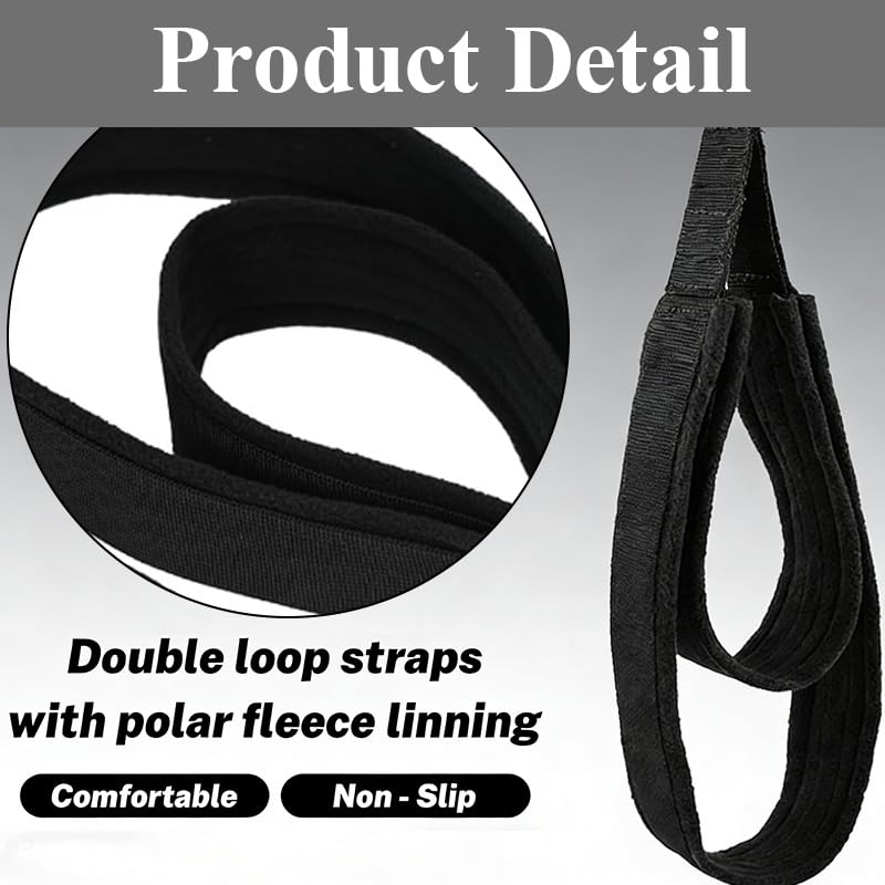 2PCS Pilates Straps Soft Padded Handles, Durable Pilates Double Loop D-Ring Straps,Pilates Straps for Reformer,Home Gym & Yoga Workout Exercise Accessories - Image 5
