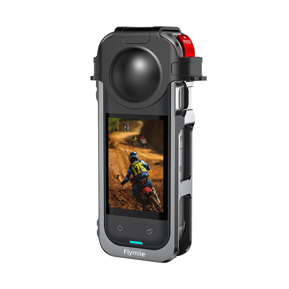Gabbia Protettiva In Alluminio Per Insta360 X5 – Con Copriobiettivo In Silicone, Manopola Quick Release E Antivento Per Microfono