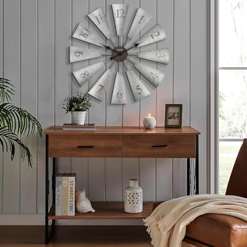 CLXEAST-30-Inch-Large-Farmhouse-DIY-Windmill-Decor-Wall-Clock-Adjustable-Size-2426283032-24-Inch-Wall-Clock-for-Living-Room-DecorWall-Art-Decor-Galvanized-Plastic CLXEAST 30 Inch Large Farmhouse DIY Windmill Decor Wall Clock Adjustable Size 2426283032 24 Inch Wall Clock for Living Room DecorWall Art Decor Galvanized Plastic