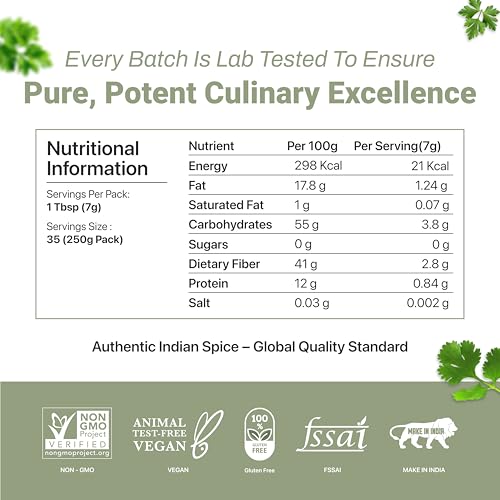AYUSHKA ORGANIC Coriander Powder (Dhaniya Powder) Organic Ground Coriander, 8.8 Oz (250 g) Coriandrum Sativum - image 7