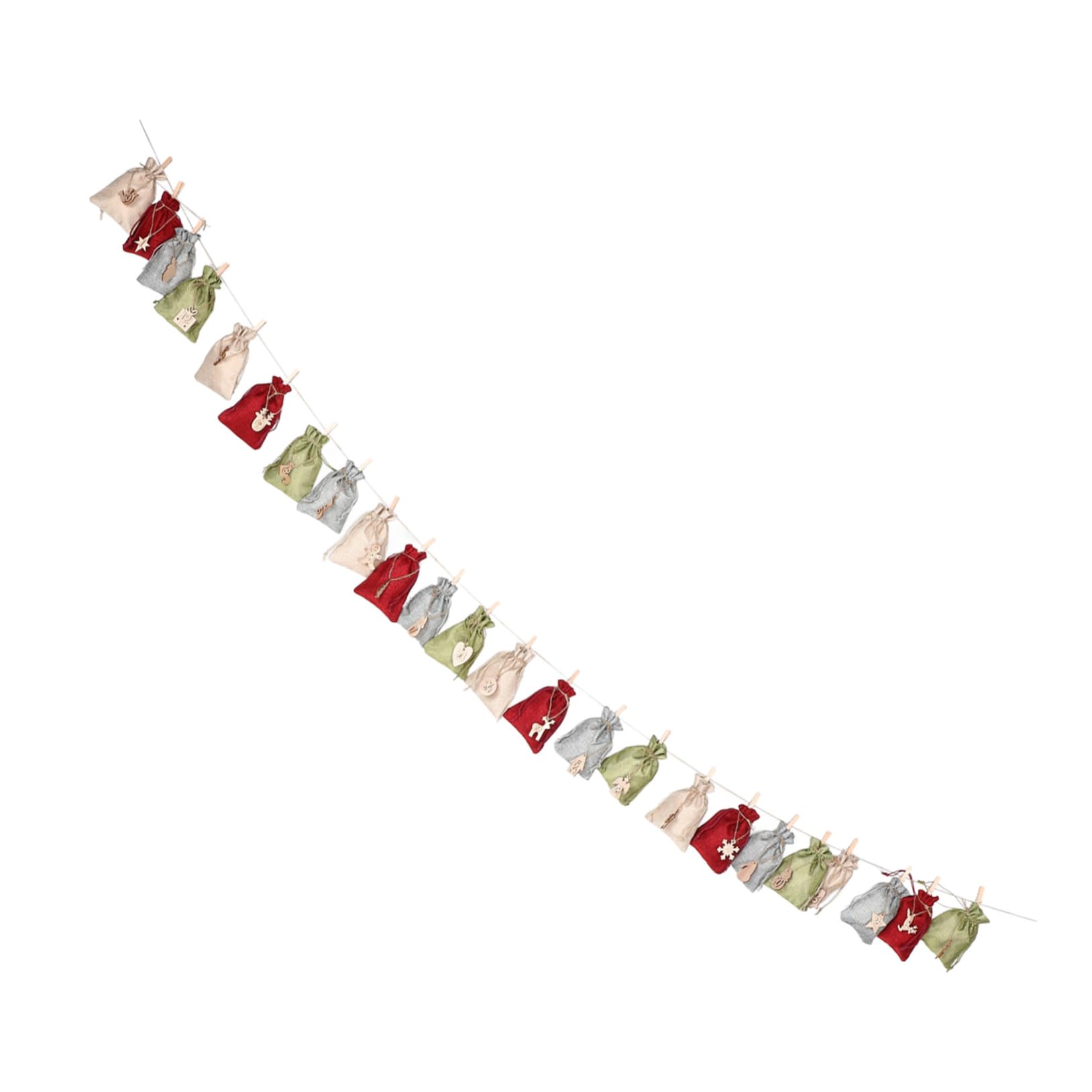 Ciieeo 4 Ensembles Calendrier De Noël Trousses Bannière du Calendrier De L'avent Calendrier De L'avent des Fêtes Bricolage De Bonbons De Noël Feutrine