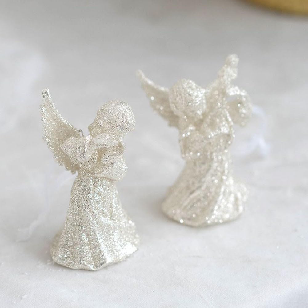 Decoraciones de Pascua, mini ángeles colgantes de cristal transparente, adornos para árbol de Navidad, estatua de ángel de oración, figuras de ángel del desierto para niños, adolescentes y seres