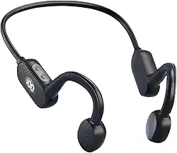 Fone de Ouvido Bluetooth com Condução Óssea, Resistente à Água IPX5, Bateria 180mAh, Preto