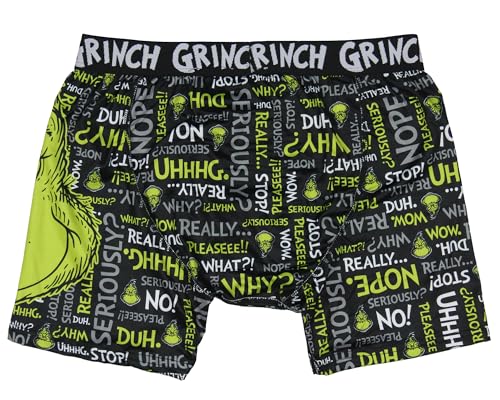 How the Grinch Stole Christmas Adult Novelty All-Over Grinch Quotes Boxer Briefs Sleepwear Loungewear Men Women4