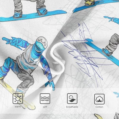 Joisal Snowboarders Winter Blue White Panties Little Girl Toddler Girls Underwear Cotton Pattern Underpants Briefs 2t3