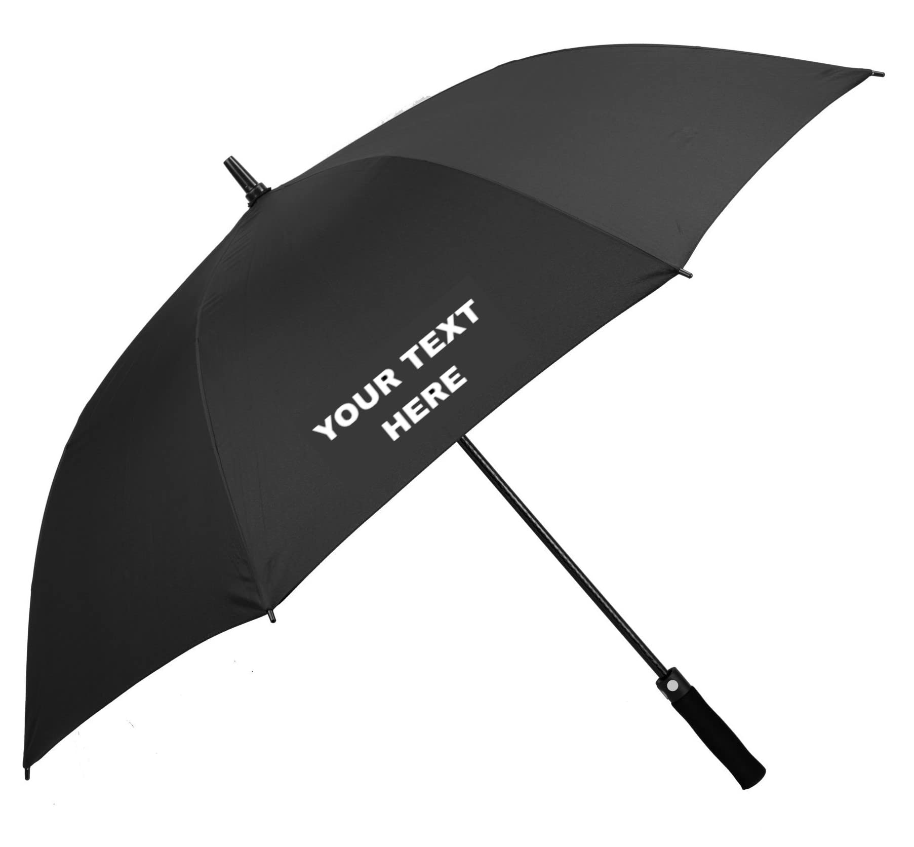 Drysdale Personalised Umbrella Customised and Custom Printed - Large Golf Umbrella with Fibreglass Windproof Frame Automatic Opening (Black)