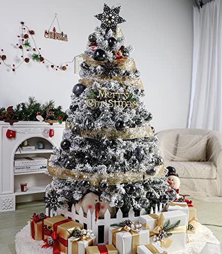 Shareconn 80Ct Christmas Balls Ornaments Set,Shatterproof Plastic Clear Decorative Baubles For Xmas Tree Decor Holiday Wedding Party Decoration,Black #TOP5