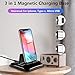 Magnetic Dock Charging Station with 3 pcs Removable Connector, Desktop Charger Docking Stand Base for iOS Xs max X 8 7 6 6s Plus and for Android Phone Type C/Micro USB Devices (Black Base)