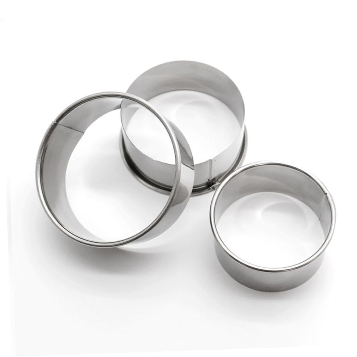 SOLUSTRE 1set Stainless Steel Dumpling Wrapper Mould Round Pastry Tool for Cookie and Ravioli Shapes Kitchen Bakeware Easy to Store 3pcs