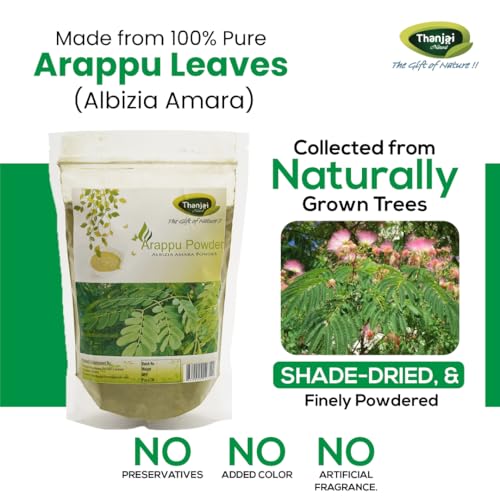 Image of Thanjai Natural Arappu Powder 500g Pouch 100% Natural Albizia Amara Arappu Powder Traditional Hair wash & Hair conditioner