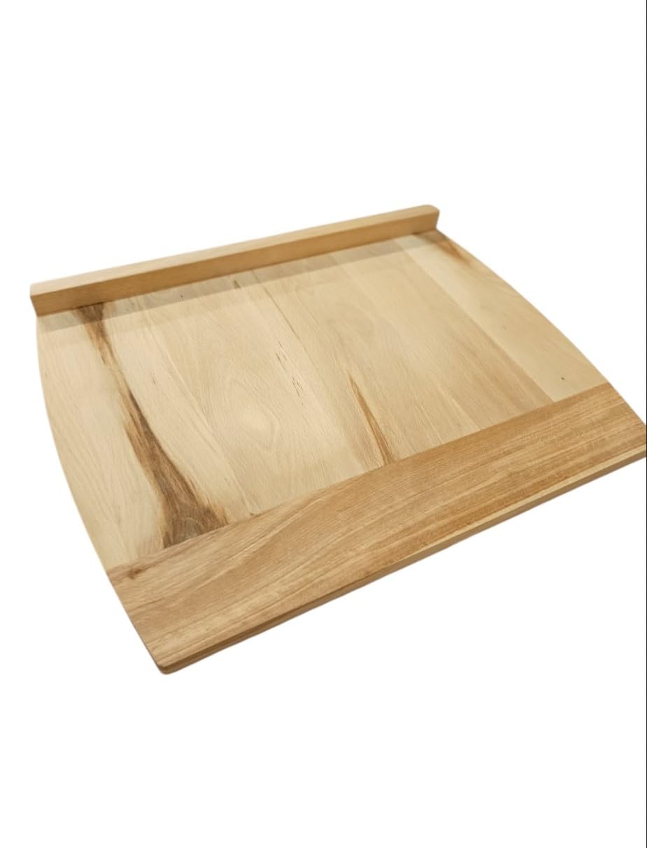 EFO Tagliere in Legno XL 47 x 37 cm, Grande Tagliere in Legno di Faggio con Bordo di Appoggio, Ideale per Taglio Stabile e Trasferimento Efficiente degli Alimenti