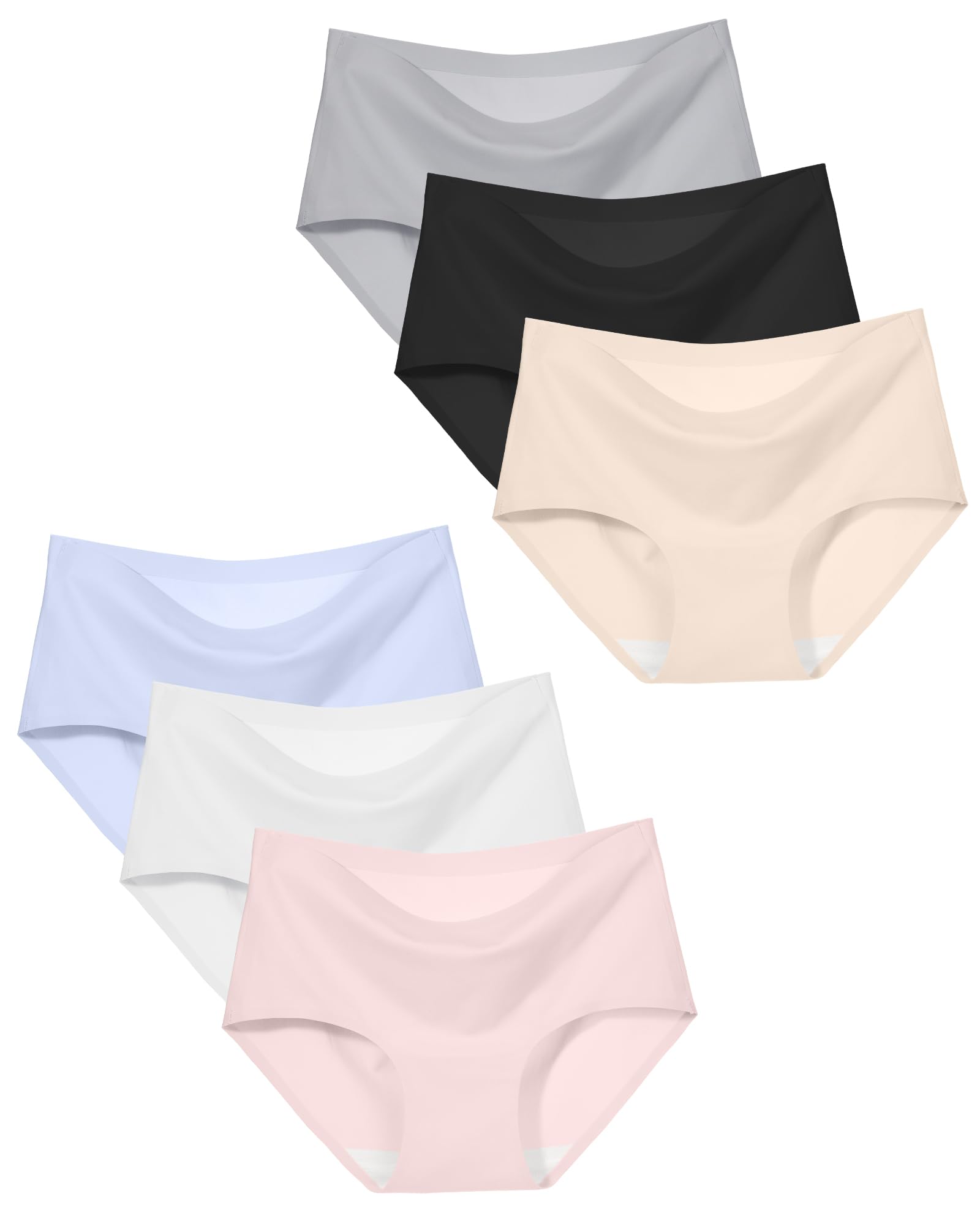 SALIA GIRL Ropa interior sin costuras para niñas adolescentes de 10 a 14, calzoncillos suaves y elásticos de tiro medio, cobertura completa, paquete de 6