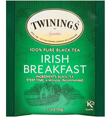 Twinings Irish Breakfast Black Tea, 100 Individually Wrapped Tea Bags, Flavourful, Bold, Robust Caffeinated Black Tea #TOP2