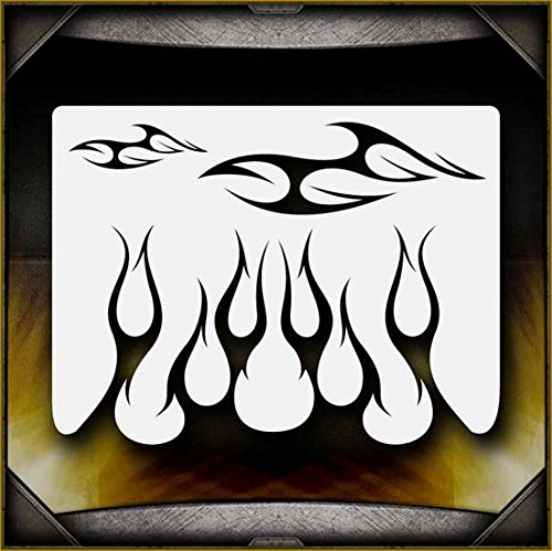 Tribal Flames 2 AirSick Airbrush Stencil Template