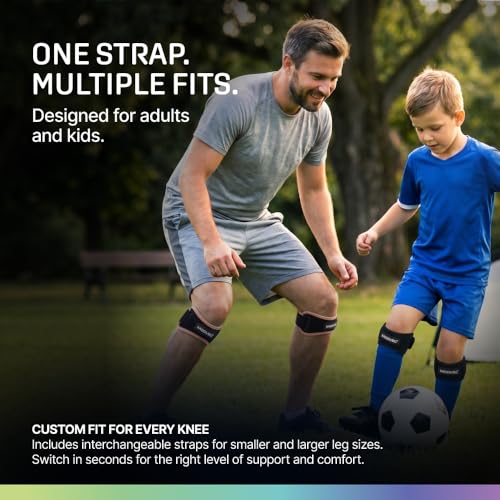 Image of Modvel Knee Strap Patella Tendon Support Brace Band, One Size, 2-Pack | Adjustable patellar tendon support strap reduces pressure on the patella; works as a knee strap, patella band and brace