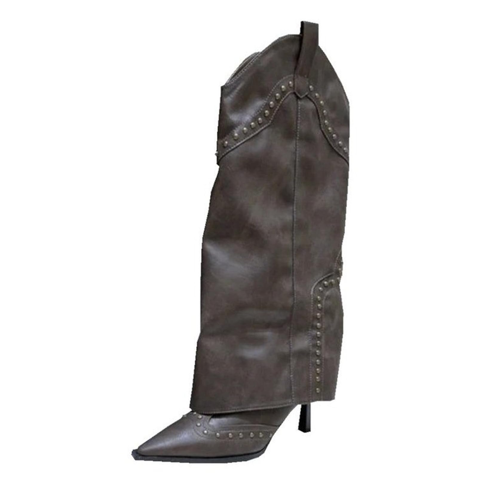 Botas de Invierno Mujer Botas de otoño cálidas y Redondas con Punta Larga y Suela Recta Gruesa para Mujer