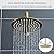 TIPOK Brushed Gold Shower System with 10 Inch Rain Shower Head and Handheld, Gold Shower Faucet Set Has High-Pressure Rain Showerhead and Pressure Balance Golden Brush Brass Valve for Shower Fixtures