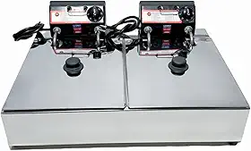 Fritadeira Elétrica Industrial 2 Cubas 10L com Tampa - Praticidade e eficiência para Diversos Ambientes (220V)