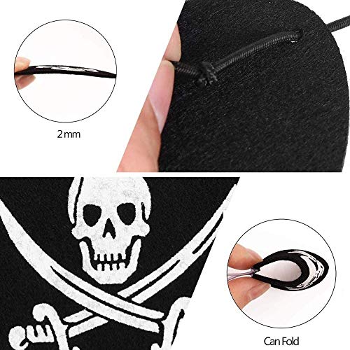Heatigo Piraten Zubehör Set 30stk Kinder Piratenhut Pirat Filz Augenklappe Moustache Self-Adhesive for Children Pirates… – Bild 5