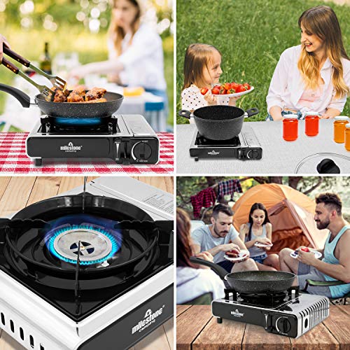 Milestone Camping 18949 Portable Gas Camping Stove with Carry Case/Gas Powered/Lightweight & Portable/Camping/Festivals/Fishing Trips, Grey - Image 3