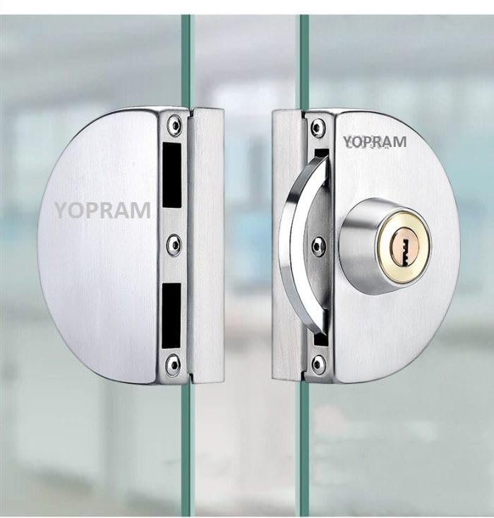 YOPRAM Stainless Steel Glass to Glass Door Lock - No Drilling | Commercial Durable Lock for 10mm - 12mm Glass Door Lock | Anti Theft System - Double Door Central Lock | with 3 Keys(HEAVY)make in india (B0CPSZZRQ3) Amazon Price History, Amazon Price Tracker
