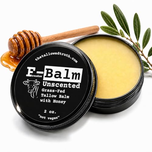 The Tallowed Truth Tallow Balm - Beef Tallow for Skin and Face Honey Balm - 4 Ingredient Face Moisturizer - Grass-Fed Made in Canada Unscented 2 oz