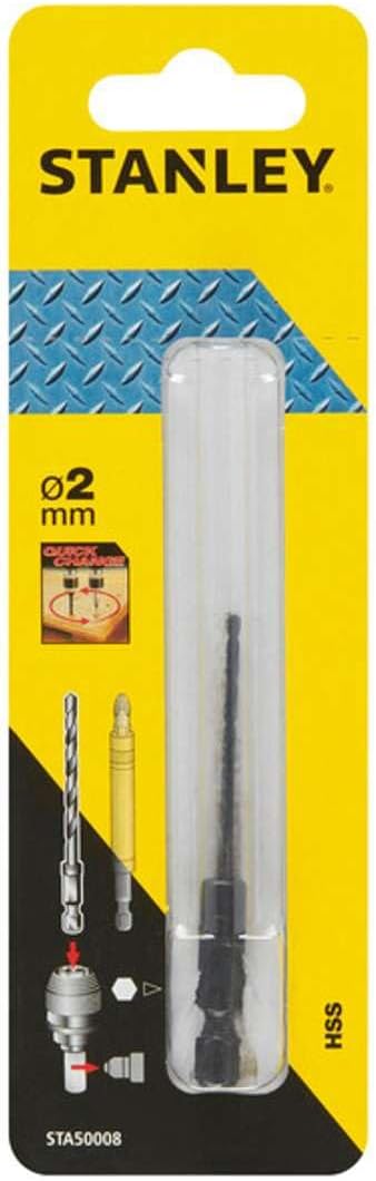 STANLEY STA50008-XJ Broca HSS para Metal, Madera y plástico ø 2mm. Eje Hexagonal
