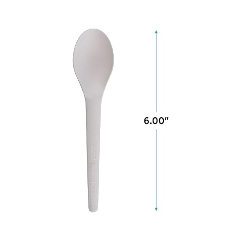 Miniatura 3 de Eco-Products - Cucharas de plástico compostables CPLA de 6 pulgadas, caja de 1000, cuchara blanca desechable, cubiertos de plantas, material