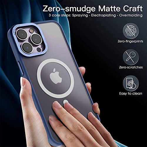 Image of eller sante Trans Armor MagPro for iPhone 14 Pro Case Cover, 6 Feet Drop, Metal Ring Camera Protection, Shockproof, Scratch Resistant, Slim, Compatible with MagSafe Back Cover - Dark Blue