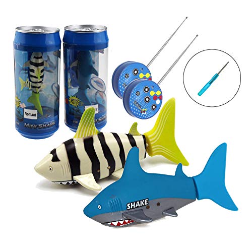 image for Tipmant Mini RC Fish Shark Toys Radio Remote Control Boat Ship Electro
