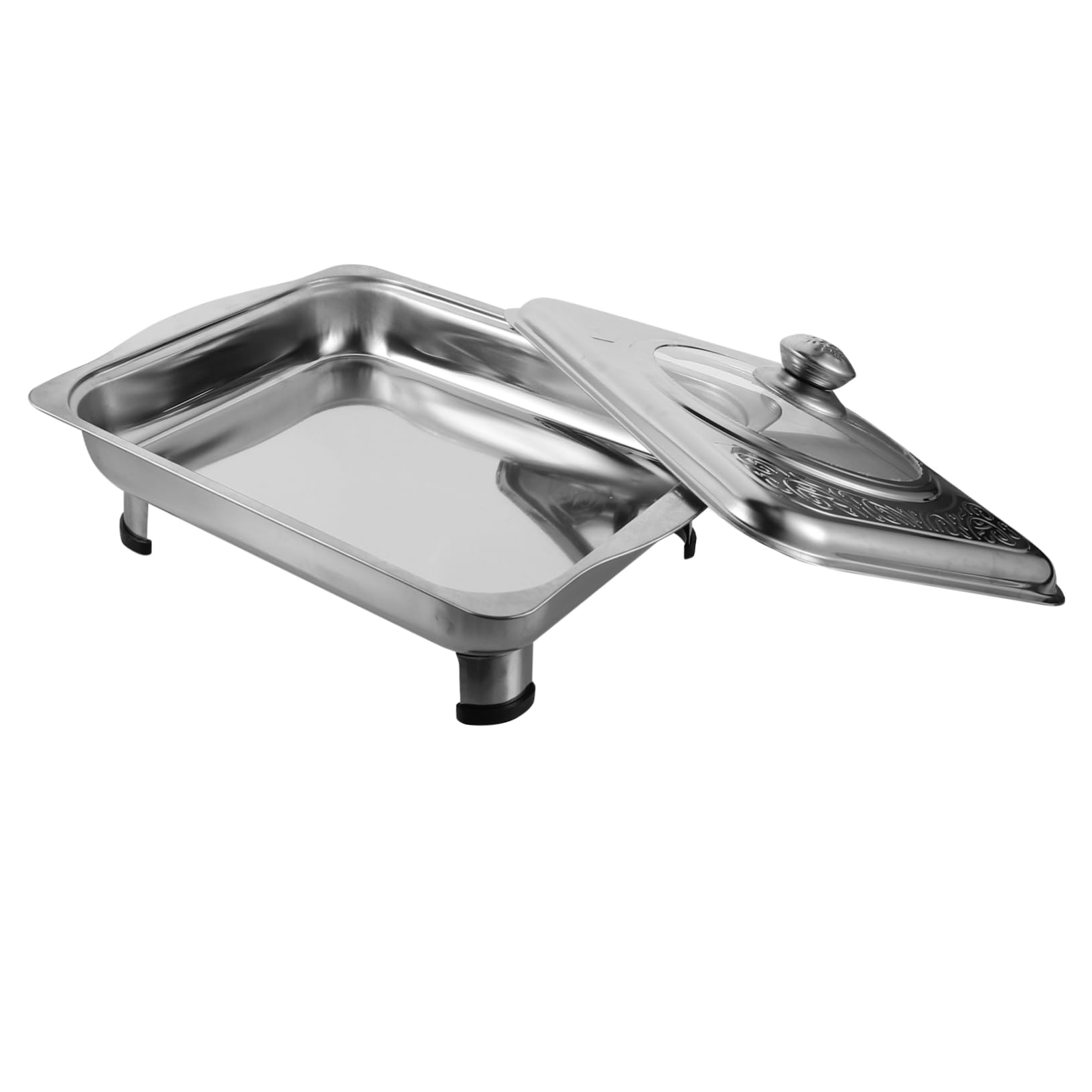 Bandeja de acero inoxidable para bufé, bandeja de servir Ele para fiestas, eventos y catering, fácil de limpiar, perfecta para exhibición de alimentos y entretenimiento