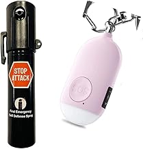 Kit de Survie : Spray Anti-Agression 20 ML et Alarme d'urgence 130 DB - Défense Personnelle Anti-Agression Rose – Renforcez Votre Sécurité en Toute Discrétion