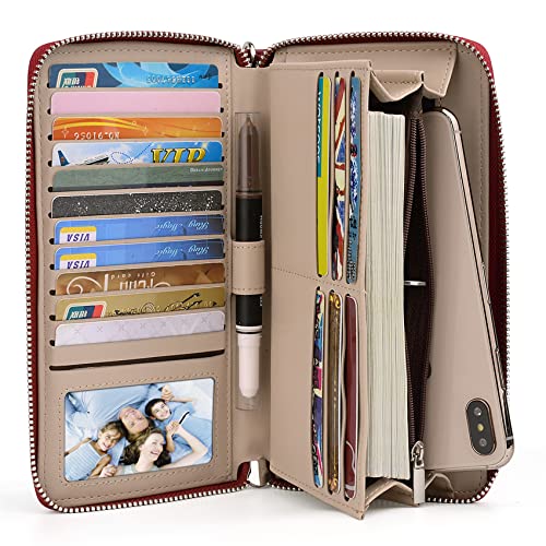 Wallet Women Vegan Leather RFID Blocking Large Ladies Wristlet Purse Card Holder Organizer Clutch3