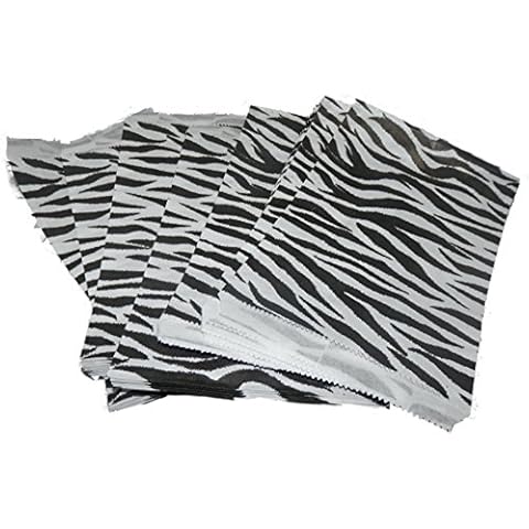 100 -6x9" Zebra Print Paper Merchandise Bags Cover