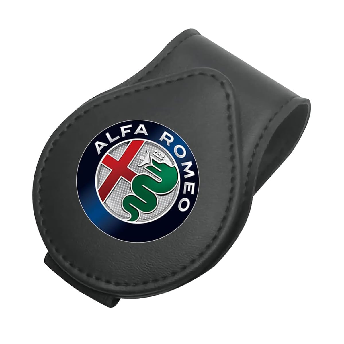 Porta Occhiali Per Auto Alfa Romeo - Custodia In Pelle Da Visiera, Design Magnetica - Foto 3