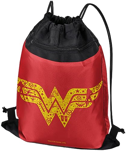 LOGOVISION Wonder Woman Wonder Woman Icons Logo Drawstring Backpack Sports Bag Sackpack 17