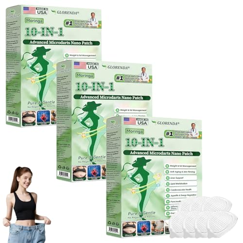 GLORENDA Moringa Berberine X Nad Patches Professional Moringa 10-in-1 Nano Microdarts Patch Natural Moringa Berberine Patches for Women and Men Suitable for All Skin Types (3 Boxes)