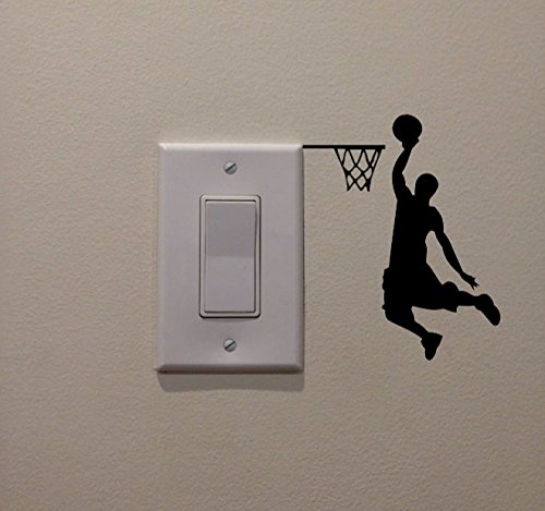 Dnven Light Switch Decals Diy Dunk Basketball Player Removable Wall Decals Stickers For Room Small 4 Inches X 5 Inches #TOP1