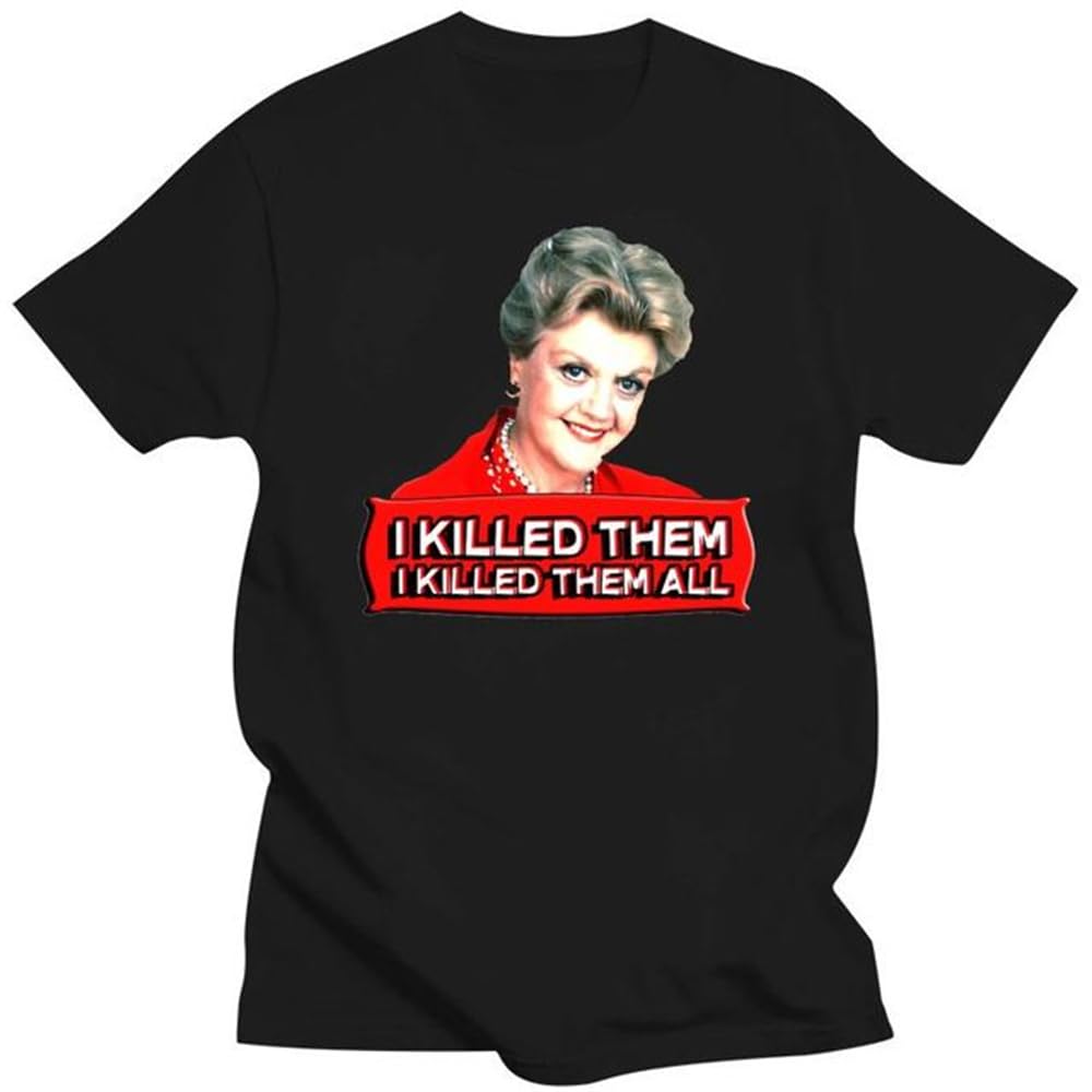 Fnhxakta Men's Black Clothing Angela Lansbury (Jessica Fletcher) Murder She Wrote Confession I Killed Them Xl