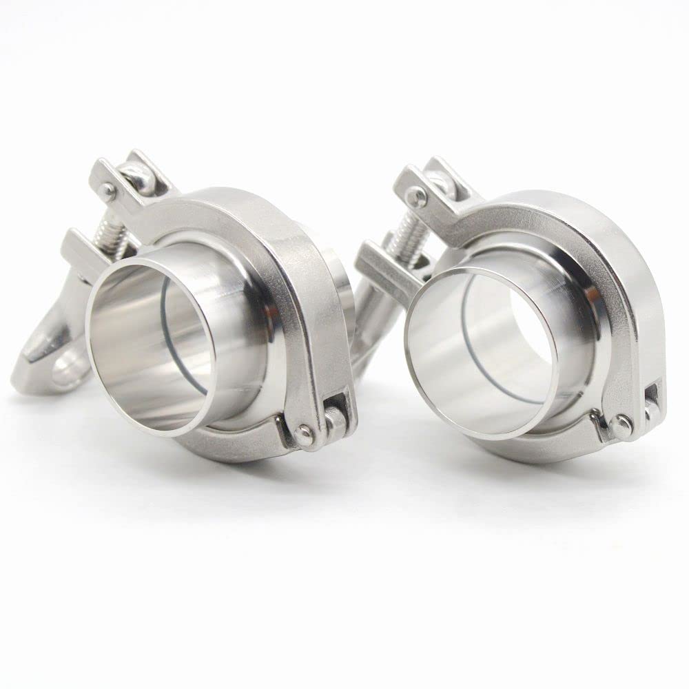 Ghiera a tre morsetti da 45 mm saldata stampata in acciaio inossidabile SS304 64 + tappo terminale + morsetto a + guarnizione in silicone PIUHRKLEVD