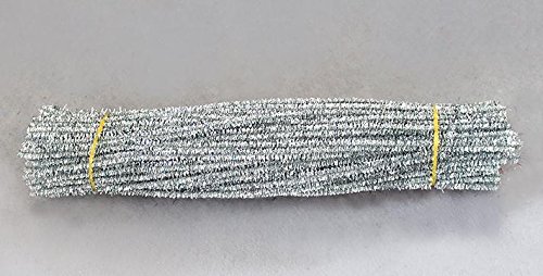Caryko Tinsel Creative Art Stems Chenille Stems 6 Mm X 12 Inch, Pack Of 200 (Silver) #TOP1