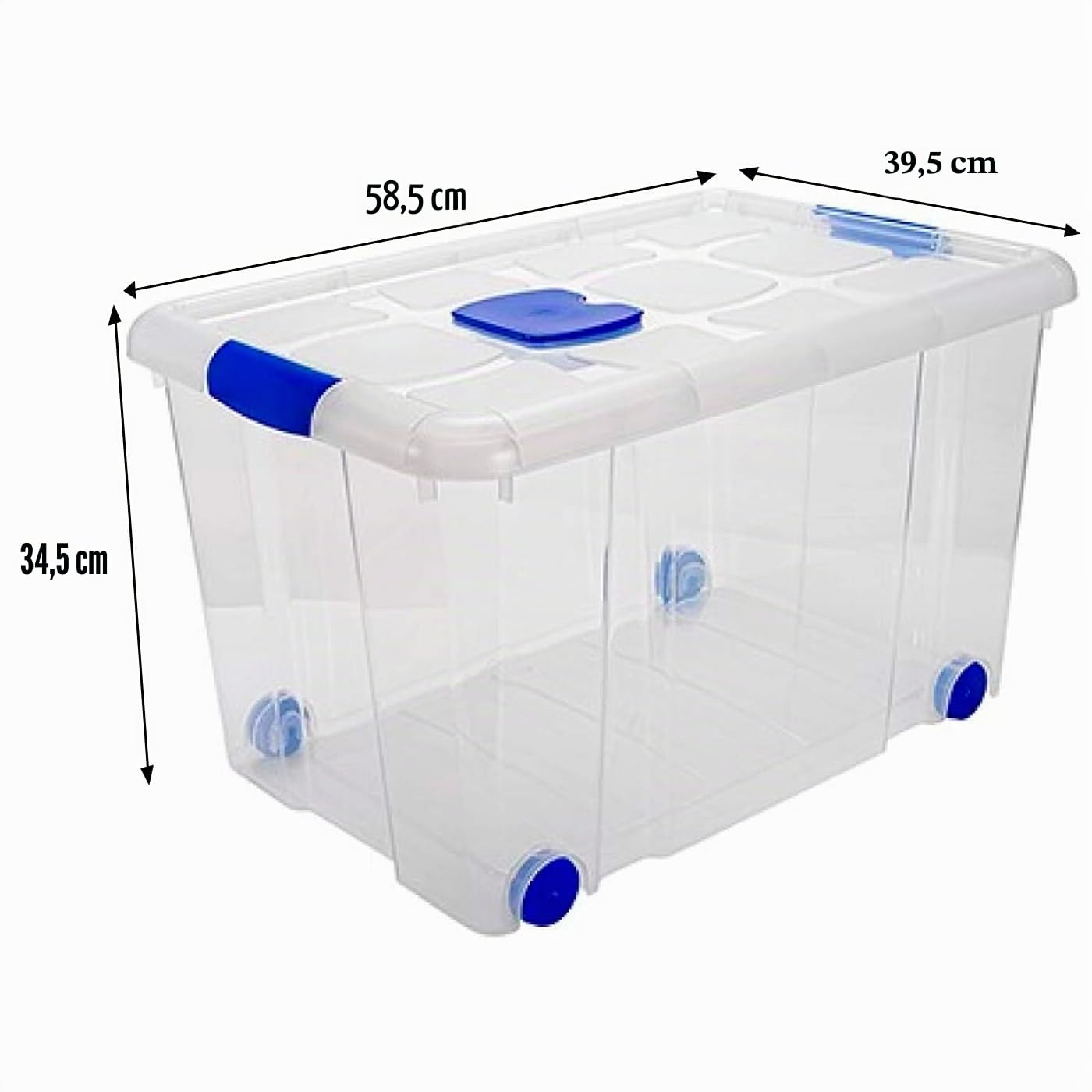 Acan Tradineur - Pack de 4 Cajas de Almacenamiento - Fabricado en plástico - Contenedor para almacenar Libros, ropa, mantas - N.º 4-35,7 x 59 x 40,5 cm - 55 Litros