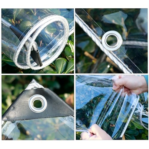 Lona impermeable transparente resistente de 420g/m² para toldo 5